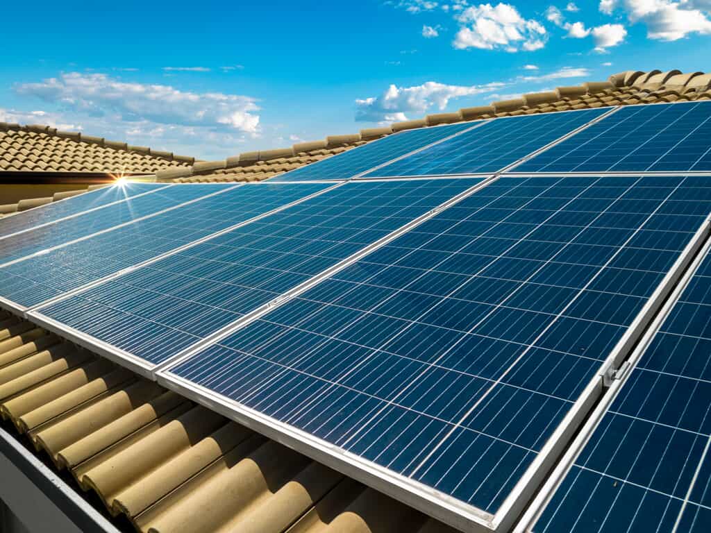 Solar power on a tiled roof
